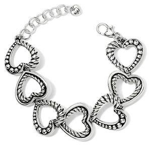Brighton Connected by Love Bracelet heart charm silver‎ plated